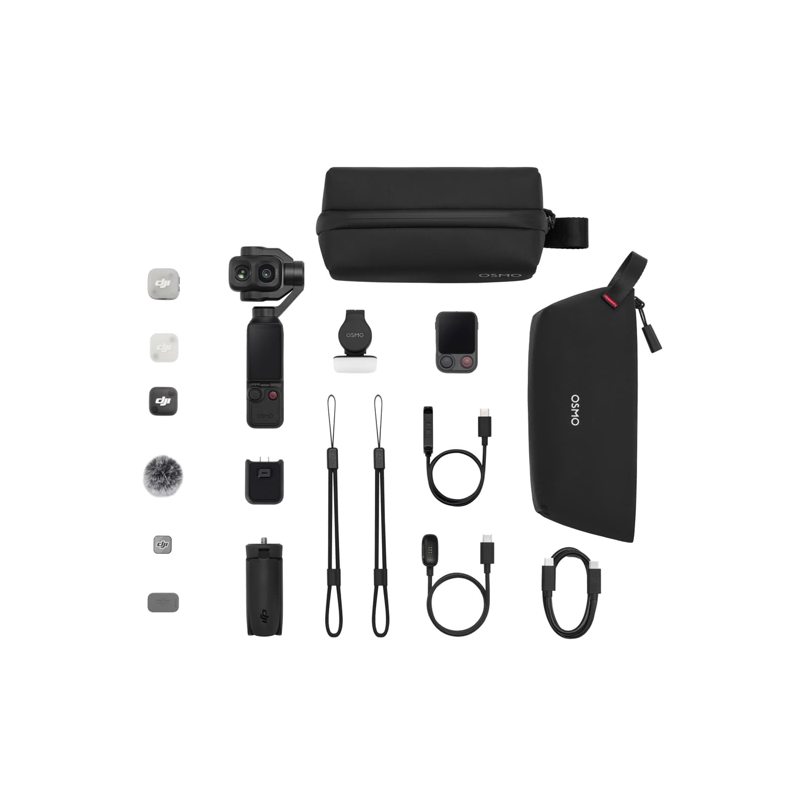 DJI Osmo Pocket 4P Vlog Combo full kit arrangement on white